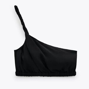 MOVING SALE Zara Black One-Shoulder Twist Bra Top